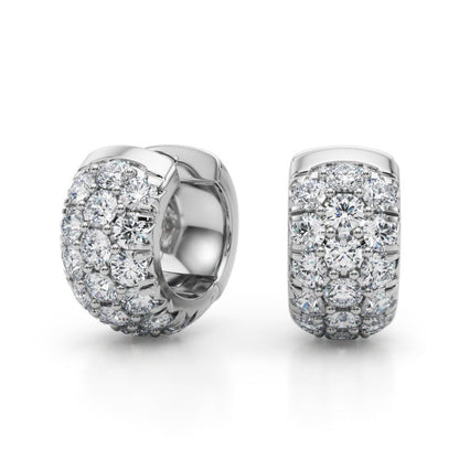 Pave Diamond Wide Huggie Hoop Earrings 1.52 - 3.04CTW - Devine & Co.
