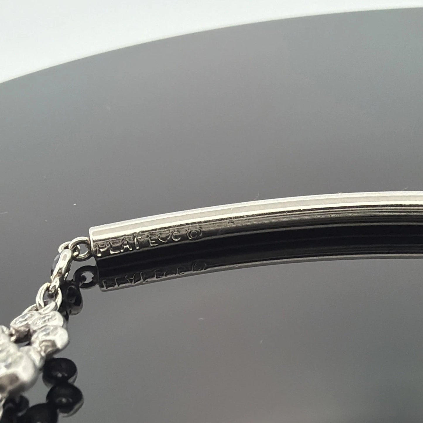 Platinum Diamond & Sapphire Bar Bracelet 1.40CTW Natural Diamonds 7 Inch Toggle - Devine & Co.