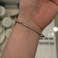 Platinum Diamond & Sapphire Bar Bracelet 1.40CTW Natural Diamonds 7 Inch Toggle - Devine & Co.