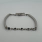 Platinum Diamond & Sapphire Bar Bracelet 1.40CTW Natural Diamonds 7 Inch Toggle - Devine & Co.