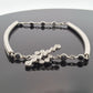 Platinum Diamond & Sapphire Bar Bracelet 1.40CTW Natural Diamonds 7 Inch Toggle - Devine & Co.
