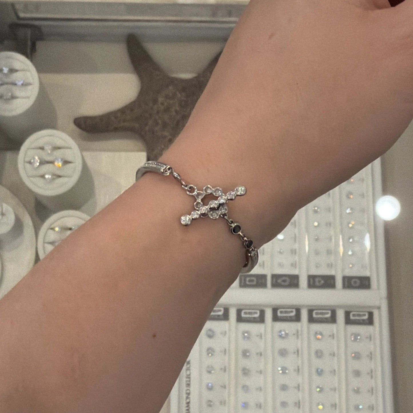 Platinum Diamond & Sapphire Bar Bracelet 1.40CTW Natural Diamonds 7 Inch Toggle - Devine & Co.