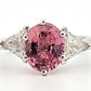 Platinum Natural Padparadscha Sapphire Trillion Diamond Ring 2.16ct .70ctw AIGS - Devine & Co.