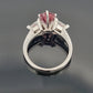 Platinum Natural Padparadscha Sapphire Trillion Diamond Ring 2.16ct .70ctw AIGS - Devine & Co.