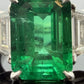 Platinum Natural Zambian Emerald Ring 3.62ct GIA Origin Report Trapezoid Diamond - Devine & Co.