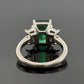 Platinum Natural Zambian Emerald Ring 3.62ct GIA Origin Report Trapezoid Diamond - Devine & Co.