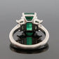 Platinum Natural Zambian Emerald Ring 3.62ct GIA Origin Report Trapezoid Diamond - Devine & Co.