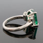 Platinum Natural Zambian Emerald Ring 3.62ct GIA Origin Report Trapezoid Diamond - Devine & Co.