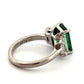 Platinum Natural Zambian Emerald Ring 3.62ct GIA Origin Report Trapezoid Diamond - Devine & Co.