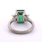 Platinum Natural Zambian Emerald Ring 3.62ct GIA Origin Report Trapezoid Diamond - Devine & Co.