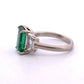 Platinum Natural Zambian Emerald Ring 3.62ct GIA Origin Report Trapezoid Diamond - Devine & Co.