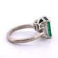 Platinum Natural Zambian Emerald Ring 3.62ct GIA Origin Report Trapezoid Diamond - Devine & Co.