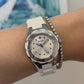 Michele Tahitian White Steel Silicone Box & Card MW12P000001 Jelly Bean Watch