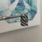 18K White Gold Zebra Stripe Black Chocolate White Diamond Slide 1.00CTW Pendant