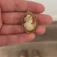 Vintage Shell Cameo 10K Gold Frame 5.08g Brooch Pendant 3cm x 2.5cm