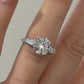 Platinum 3.01ct Round Brilliant Natural Diamond GIA Baguettes Three-Stone Ring