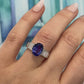 Oval Natural 2.79CT 18K/14K White Gold Tanzanite & Baguette Diamond Ring Size 7