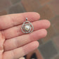 Natural Diamond & White Pearl 14K White Gold 7.20mm Pave Knot Pendant