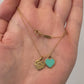 Tiffany & Co. 18k Yellow Gold Mini Double Heart Tag Pendant Necklace