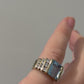 14K Yellow Gold Emerald Cut 7.75g Aquamarine Diamond Ring Size 4.75