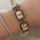 Antique Carved Shell Cameo Panel 800 Silver Italy 7.5" 21.61g Bracelet