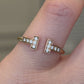 Tiffany & Co. 18K Rose Gold 0.13 CTW T Diamond Wire Ring Size 7