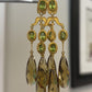 22K Yellow Gold  Golden Smoky Quartz & Peridot 20.87g Chandelier Earrings