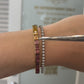 Custom Handmade Natural Rainbow Sapphire 18K Yellow Gold GIA No Heat Bracelet