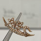 Antique 14K Yellow Gold Seed Pearl Floral Art Nouveau 2.67g Flower Leaf Brooch
