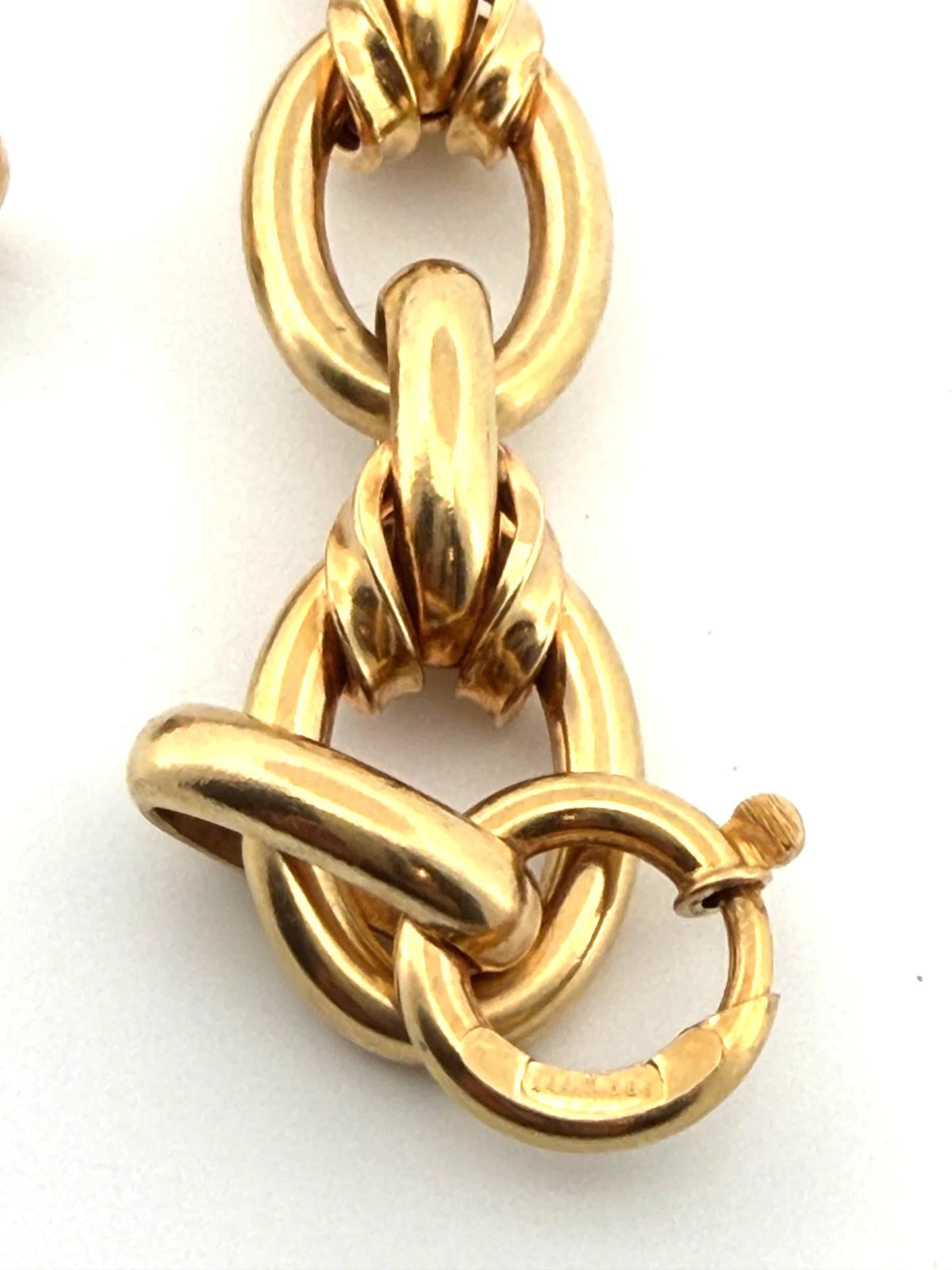 Heavy Italian 14K Yellow Gold  29.78 Grams 9”-15mm Wide Oval Link Bracelet