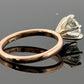 14K Rose Gold & White Gold 0.96ct Natural Diamond Solitaire Engagement Ring Size 4.25