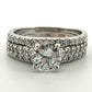 14K White Gold 1.30ct I2, H Round Brilliant Diamond Pave Engagement Ring Size 6.75