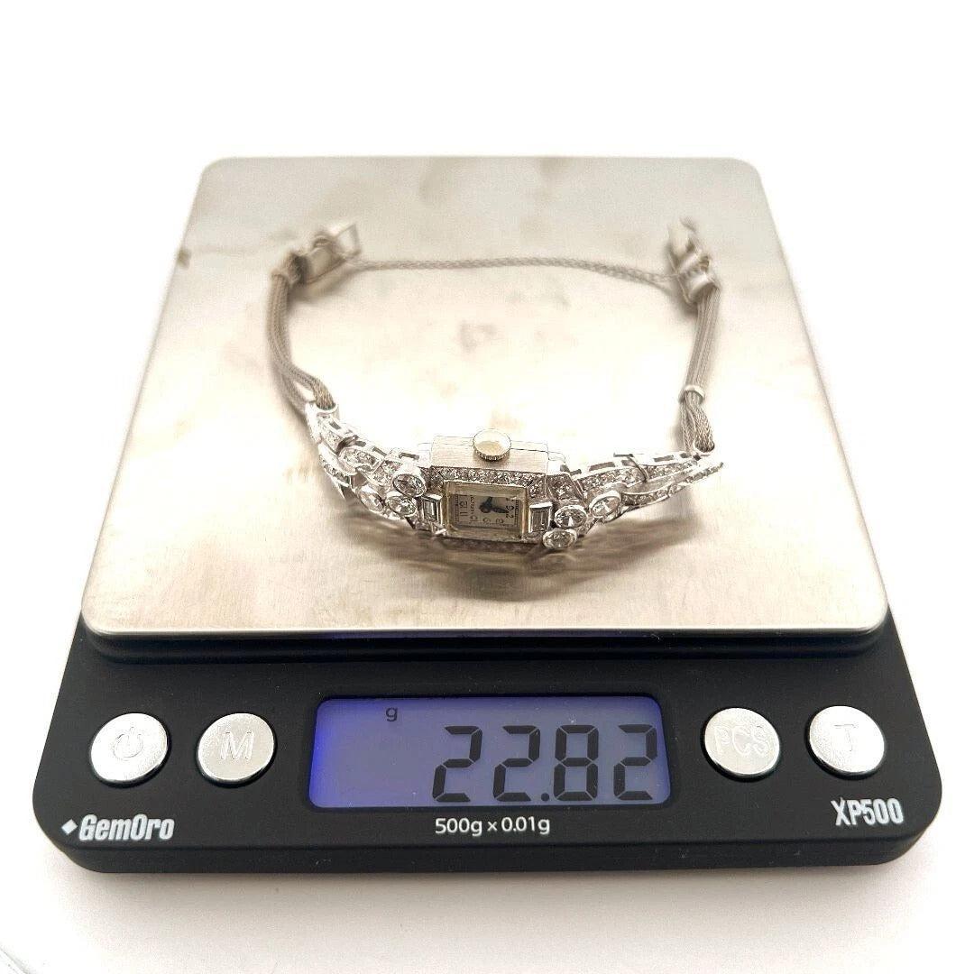 Rare Vintage Hamilton Ladies 2.50CTW Platinum Mechanical Diamond Watch - Devine & Co.