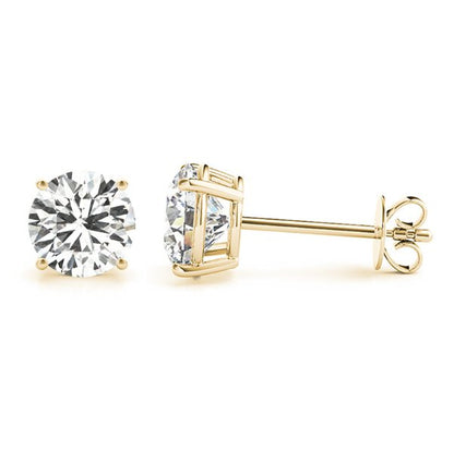 Round Brilliant Cut Lab Grown Diamond Studs 4CTW 14K - Devine & Co.