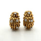 David Webb Signed 18K Gold Platinum Diamond Hoop Clip Earrings 18.68g
