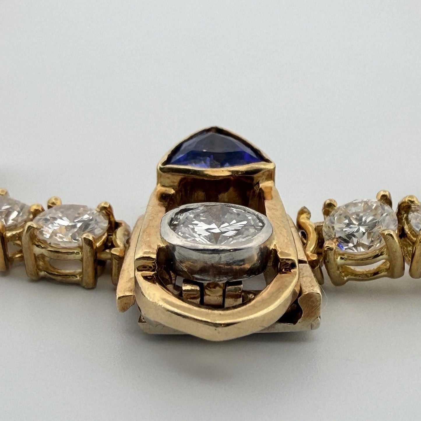Custom Michael Sherman 18K Gold Natural Tanzanite and Diamond Necklace