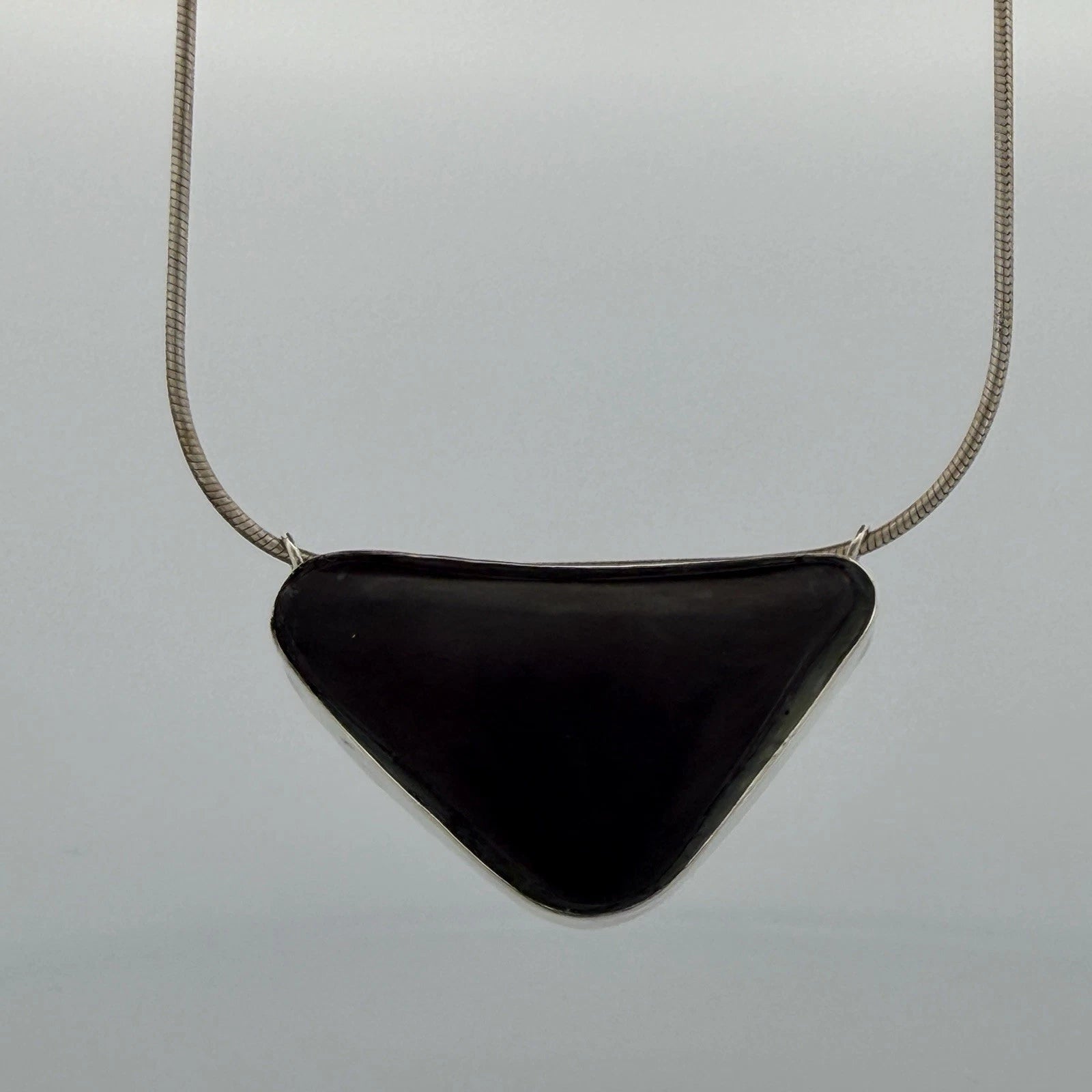 Australian Boulder Opal Pendant Necklace Sterling Silver Custom Bezel 20” Chain, metalwork detail