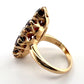 Vintage 14K Gold Garnet Cluster Ring Fishtail Setting Size 5 Estate 7.50g