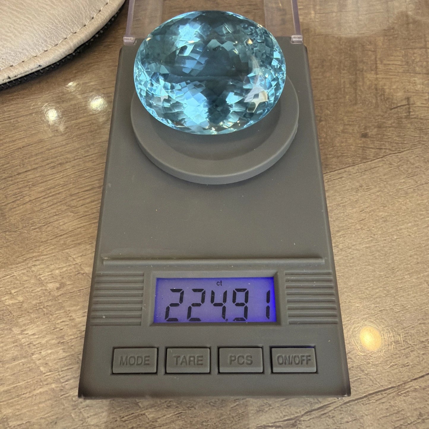 224 CT Loose Swiss Blue Topaz Oval Faceted Brilliant Checkerboard Cut Gemstone