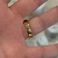 Lab Created Emerald and Diamond Ring 14K Two Tone Gold Heavy Mounting 12x12mm Sz 8, detail view