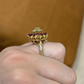 14K Yellow Gold Marquise Ruby & Diamond Cluster Ring – 8.45g – Adjustable 4.5–7 by Devine & Co — profile view