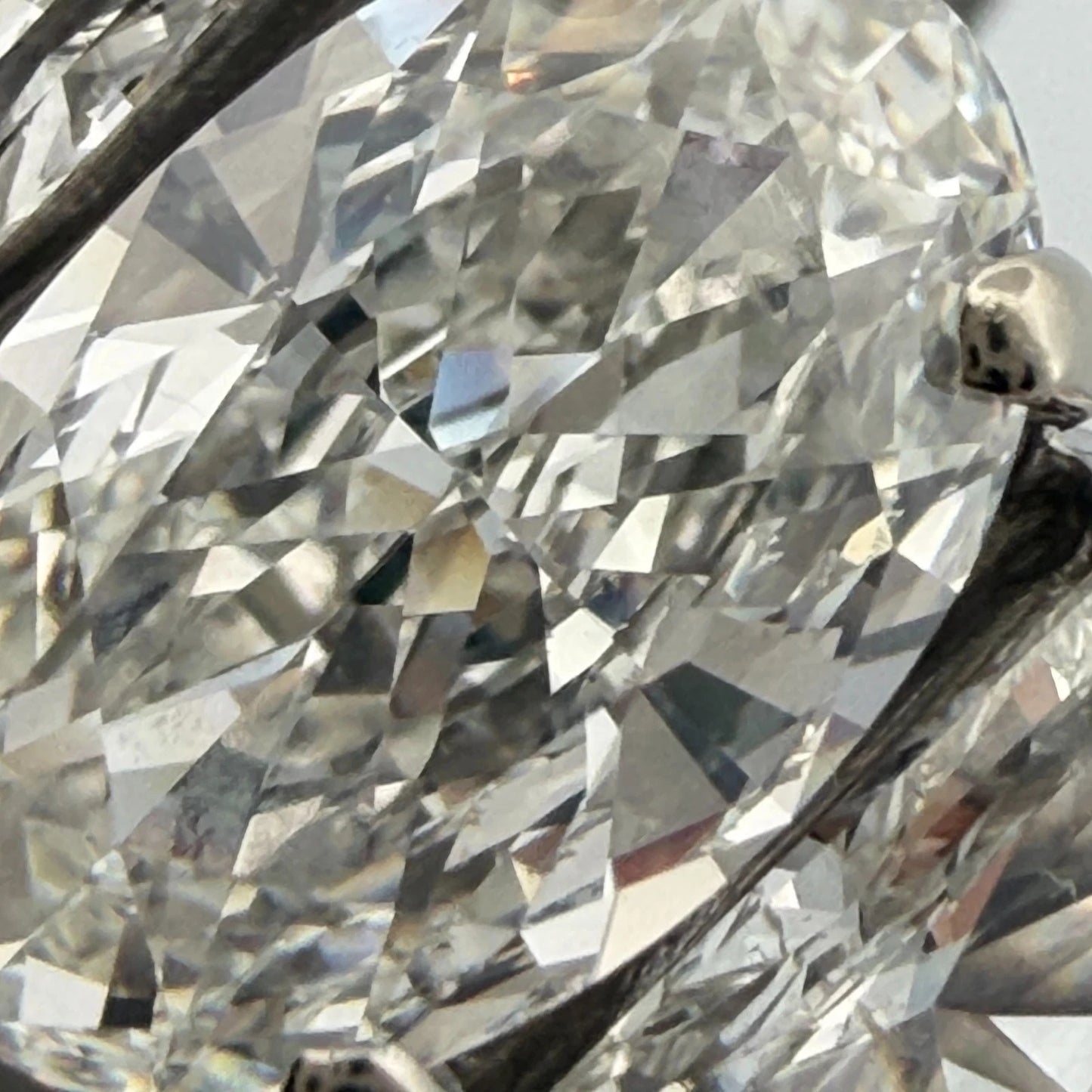 Natural 1.55ct GIA Elongated Oval Diamond Three-Stone Ring 14KW G SI1 Half Moon