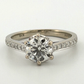 14K White Gold Engagement Ring GIA .96ct Round Natural Diamond SI1 I Size 4.75 by Devine & Co — back view