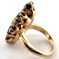 Vintage 14K Gold Garnet Cluster Ring Fishtail Setting Size 5 Estate 7.50g