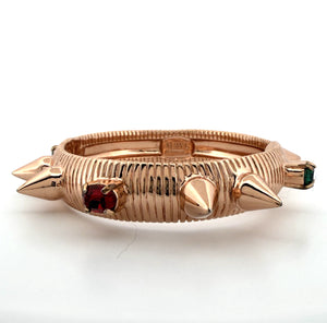 Mawi London Multicolor Crystal & Spike Embedded Cuff Magnetic Bracelet 73g