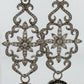 18K & 14K White Gold Moonstone Black Diamond Dangle Earrings 3" 17.9g