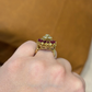 14K Yellow Gold Marquise Ruby & Diamond Cluster Ring – 8.45g – Adjustable 4.5–7 by Devine & Co — back view