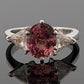 Platinum Natural Padparadscha Sapphire Trillion Diamond Ring 2.16ct .70ctw AIGS by Devine & Co — back view