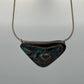 Australian Boulder Opal Pendant Necklace Sterling Silver Custom Bezel 20” Chain, length/detail view