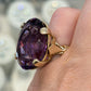 Vintage 14K Yellow Gold Large Oval Amethyst Cocktail Ring ~50ct, 17.7g